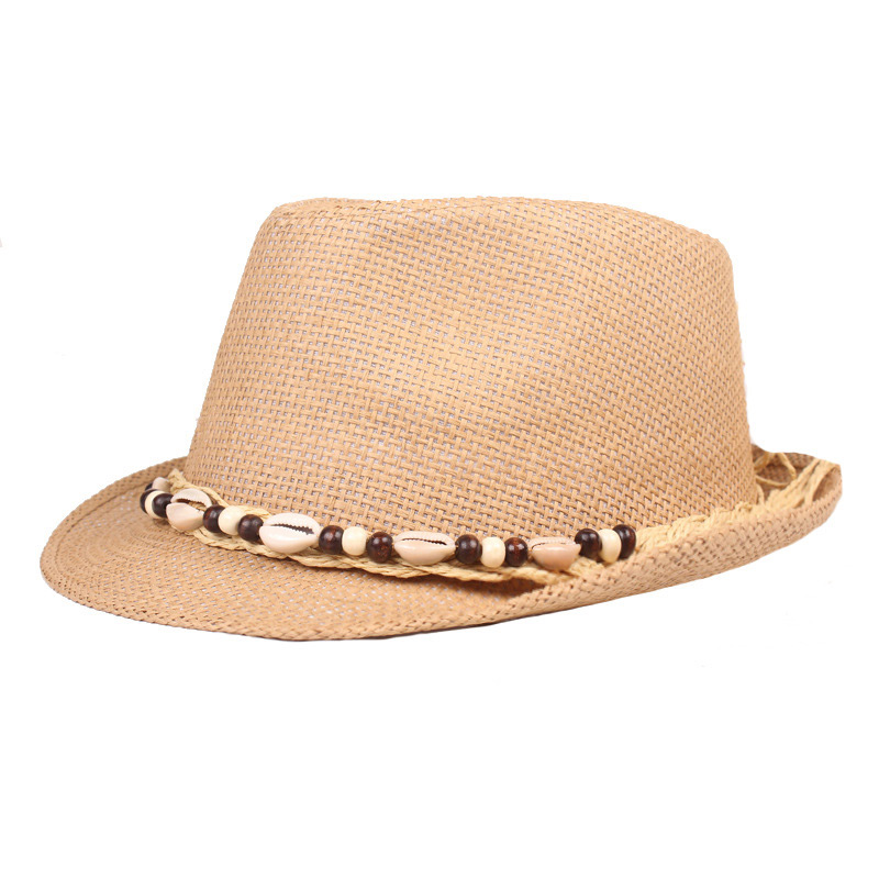 Herre Shell Beach Sun Straw Trilby Hat sin søknad