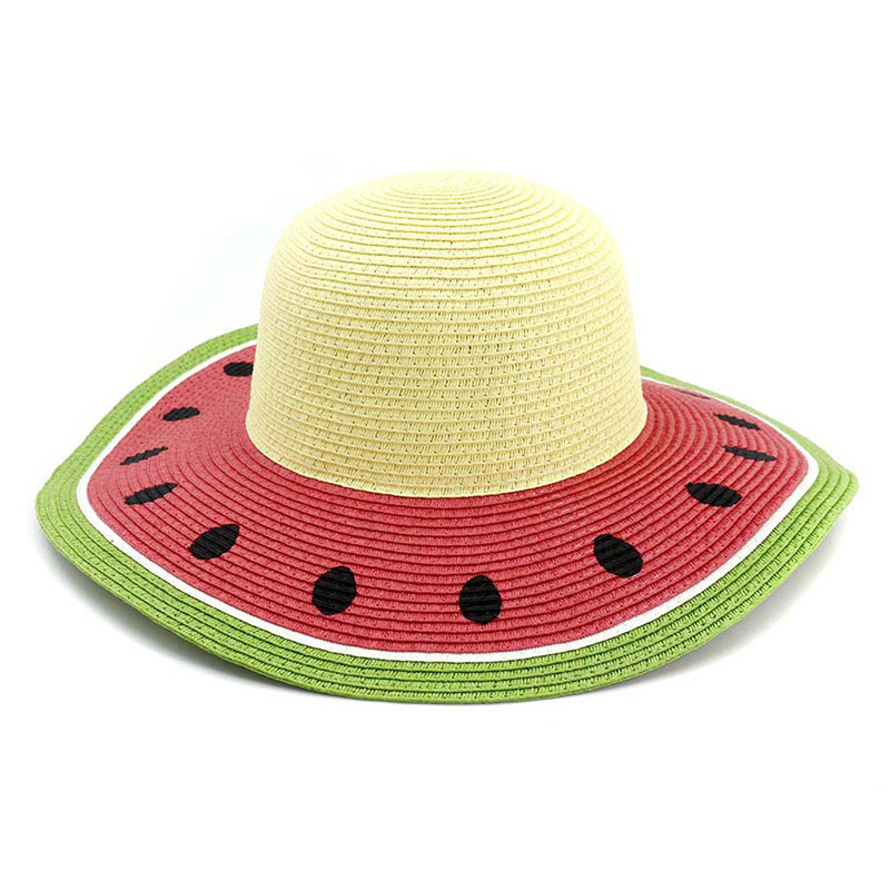 Billig Funny Print Vannmelon Floppy Sun Hat