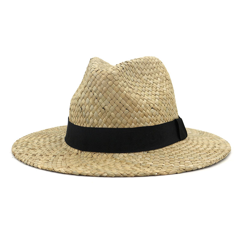 Custom Band Salt Grass Fedora Hat for menn