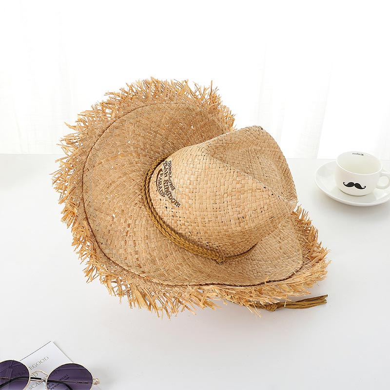 Broderilogo Raffia strå cowboyhatt