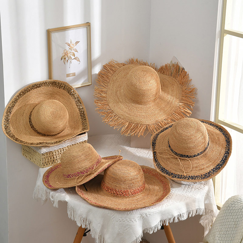 Høykvalitets Raffia Foldable Sun Straw Hat