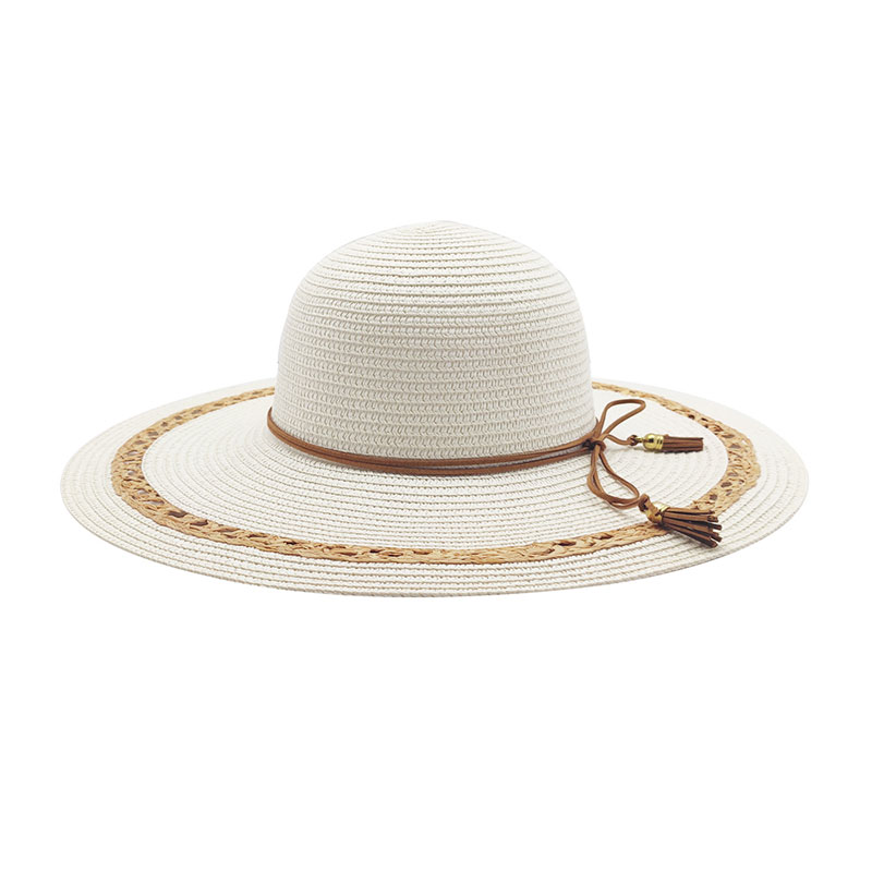 Nytt design Travel Straw Braid White Floppy Hat