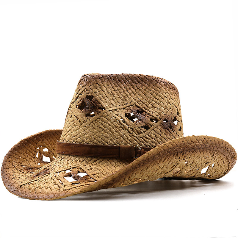 Raffia strå herre cowboyhatt